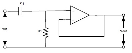 图:有源高通滤波电路