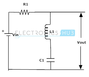 图:使用R、L、C的带阻滤波器电路