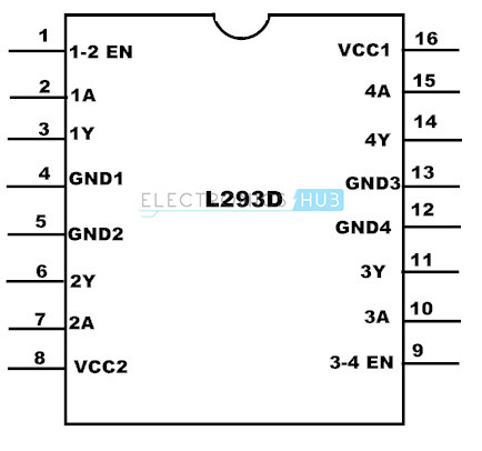 L293D集成电路引脚图